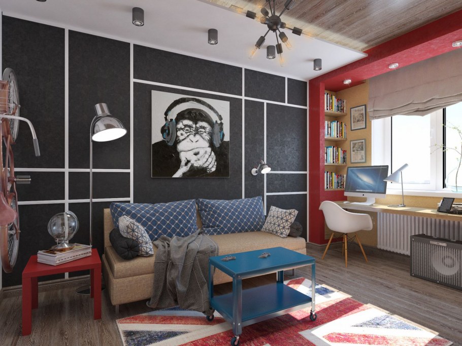 Комната для подростка мальчика 12 кв.м