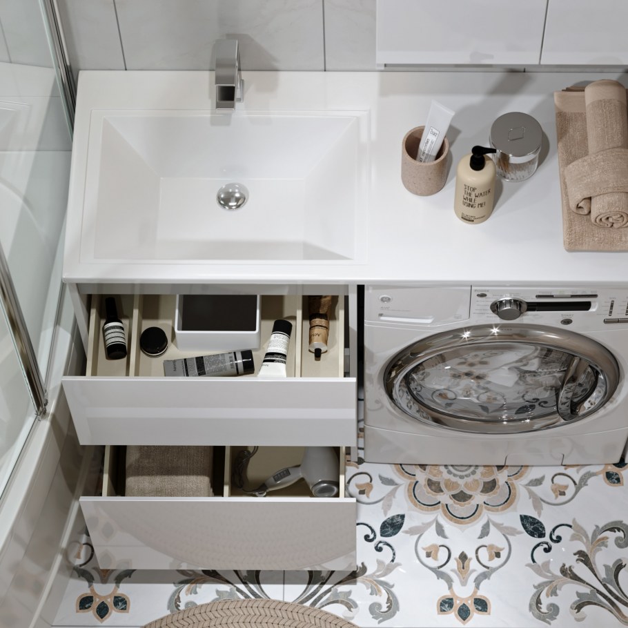 Тумба с умывальником Alavann Soft Silver 120