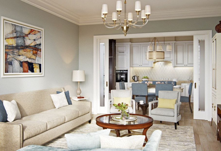 Интерьер в стиле Неоклассика в малогабаритной квартире