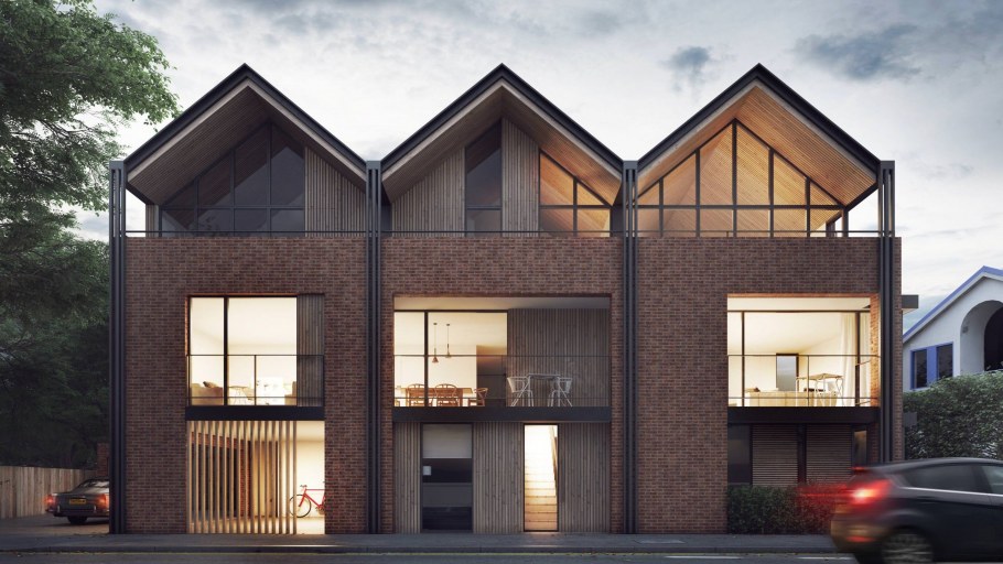 Малоэтажная архитектура плоская кровля Дюплекс