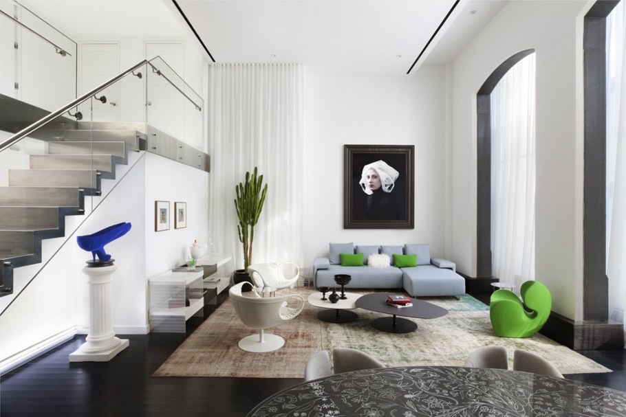 Интерьер двухъярусной квартиры