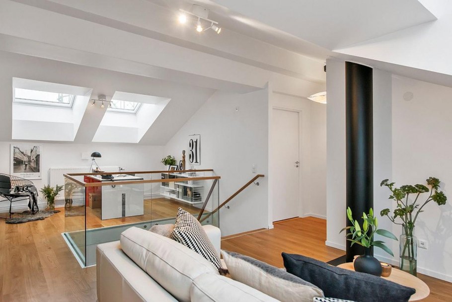 Двухэтажная квартира в скандинавском стиле