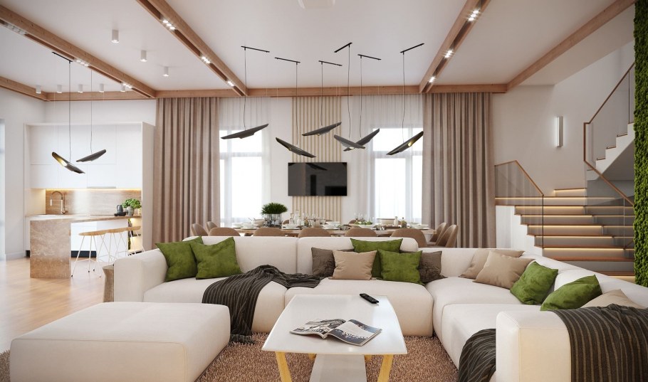 Кухня-гостиная 22м2 эколофт