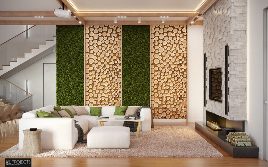 Гостиная в экостиле