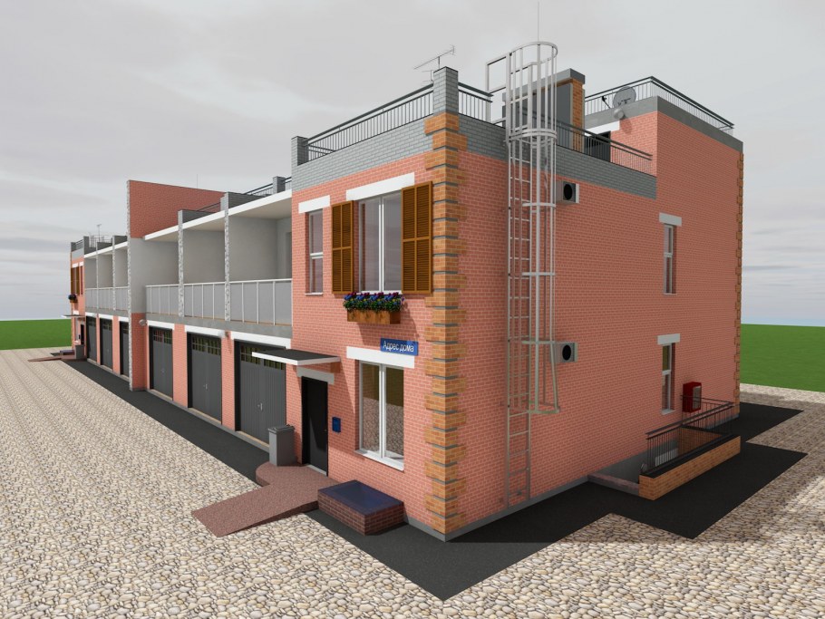 Блокированный двухэтажный дом