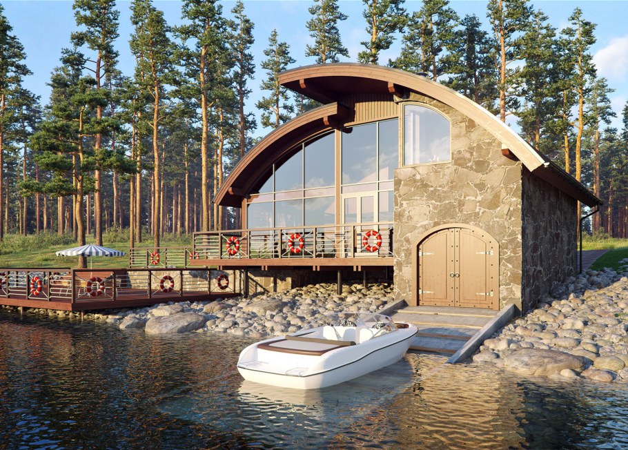 Проекты щитовых эллингов с лодкой