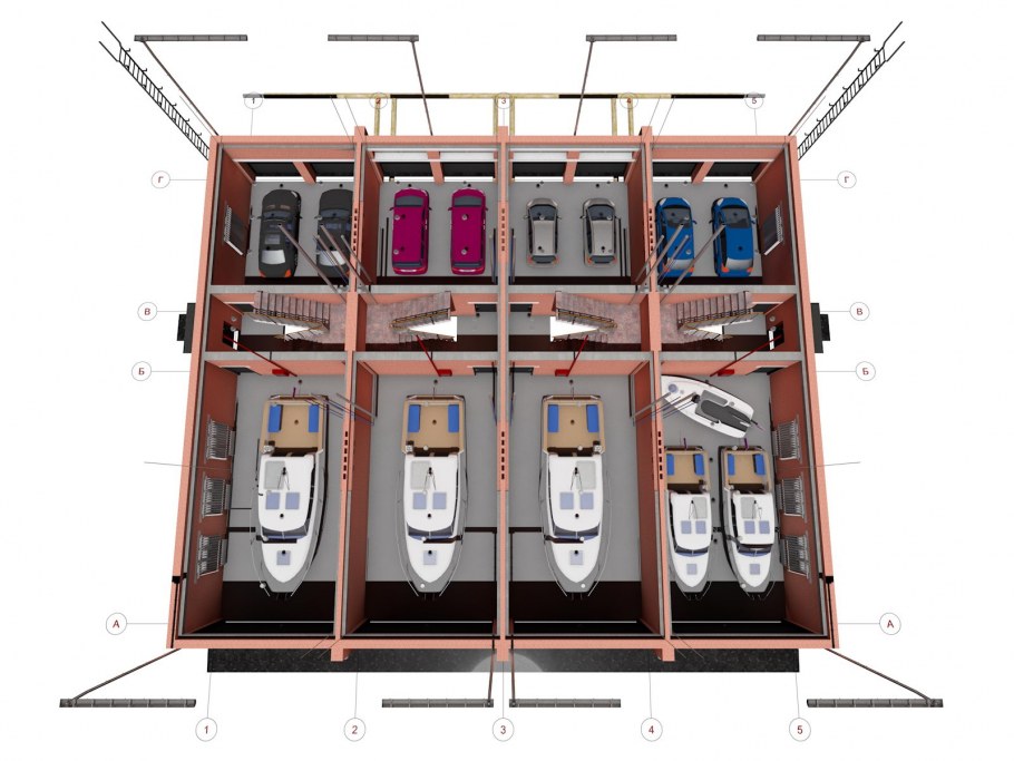 Габариты эллинга для яхт