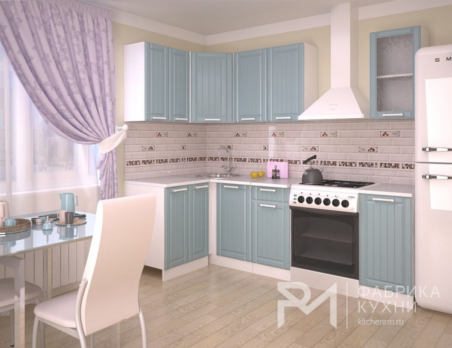 Кухонный гарнитур "Прованс" Роял Вуд голубой