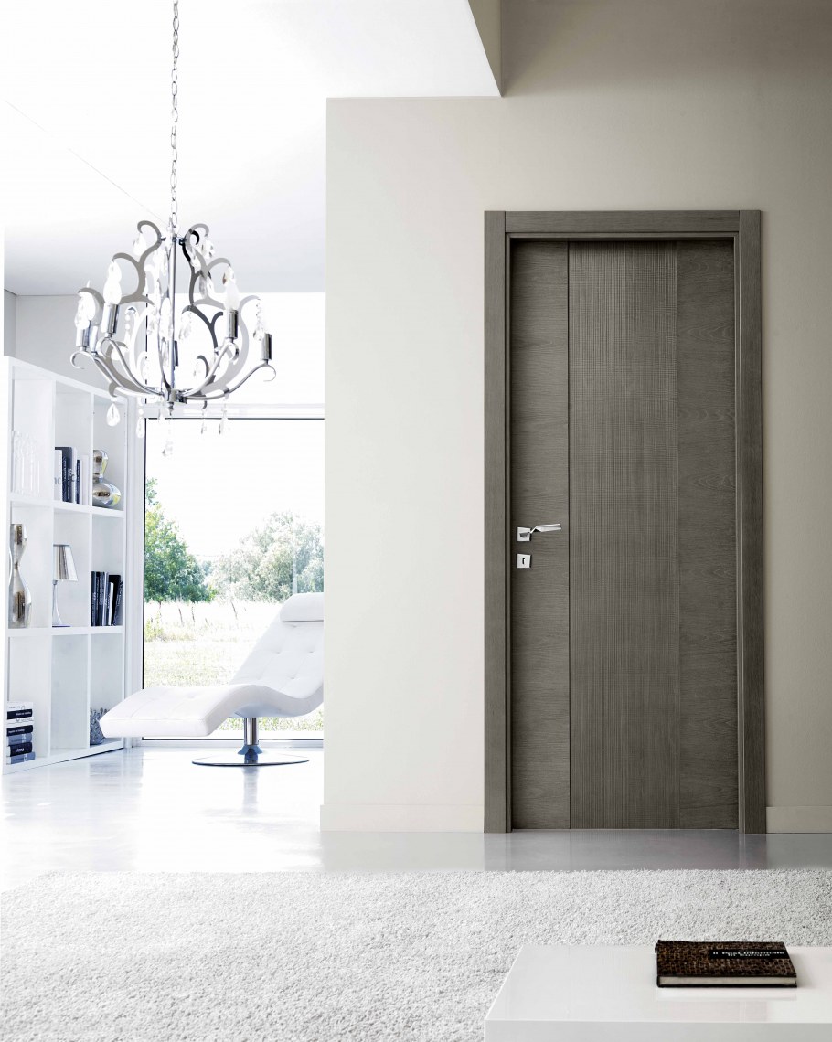Бетонные межкомнатные двери в интерьере