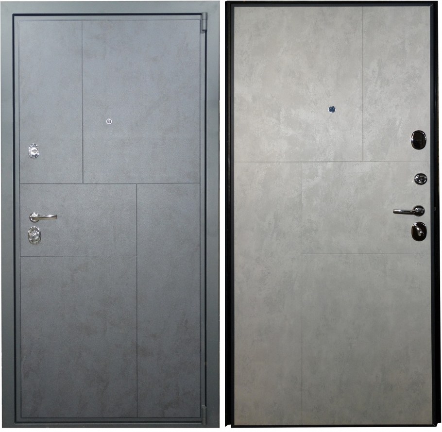 Дверь входная металлическая 2050х860х90 мм Бруклин/бетон