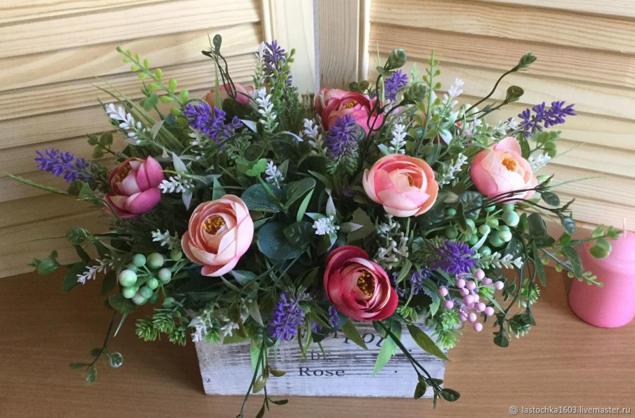 Букеты из искусственных цветов для интерьера