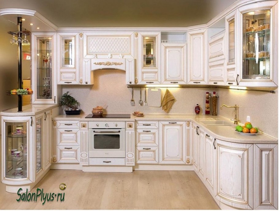 Кухня классика выбеленный дуб патина