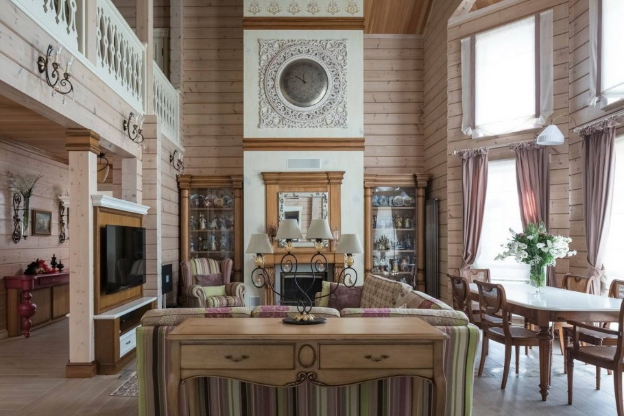 Дом Honka в стиле русской усадьбы XIX века интерьеры