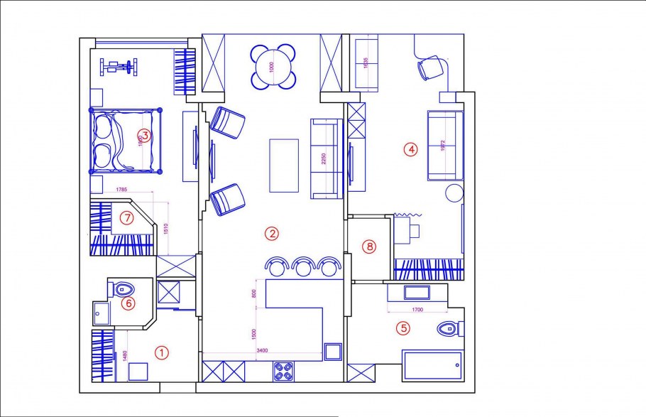 Планировка квартиры двухкомнатной по фен-шуй