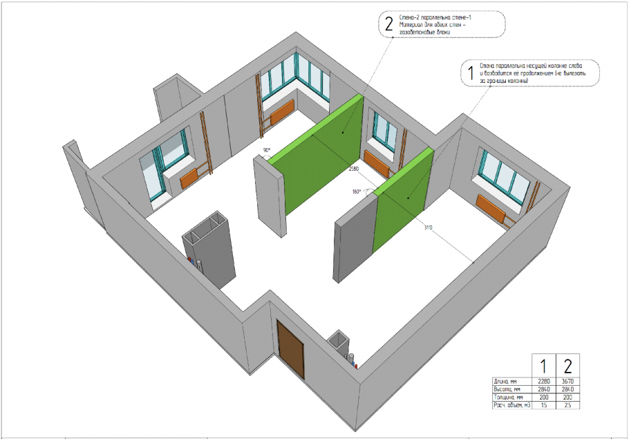 Параллельные несущие стены