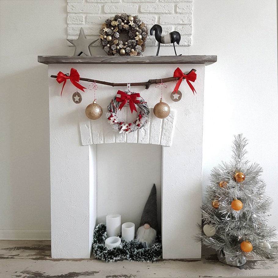 Камин новогодний декор