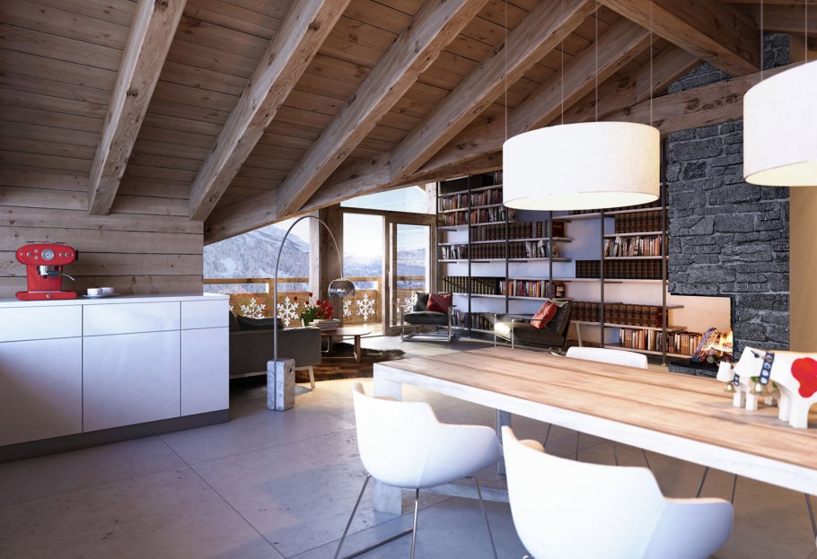 Фальшбалки в интерьере лофт