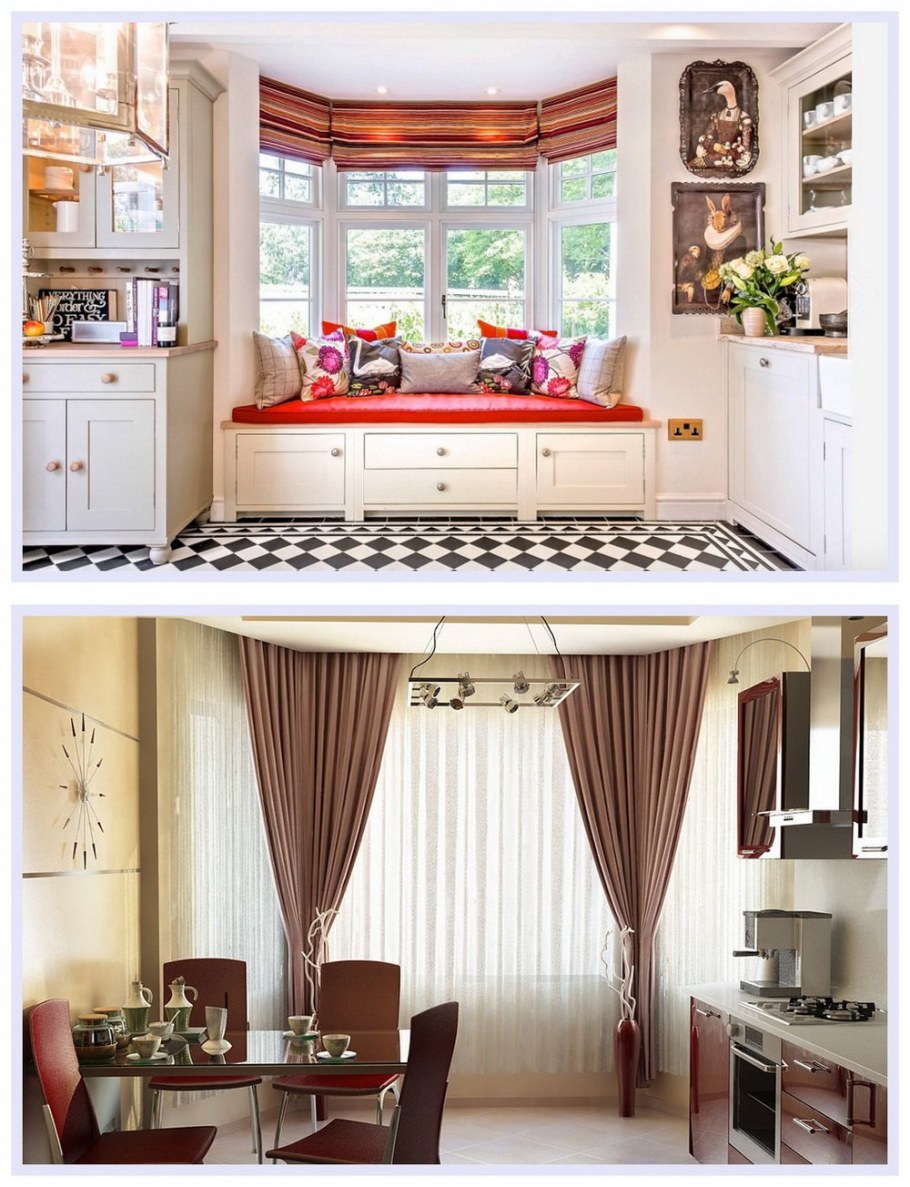 Планировка кухни с эркерным окном