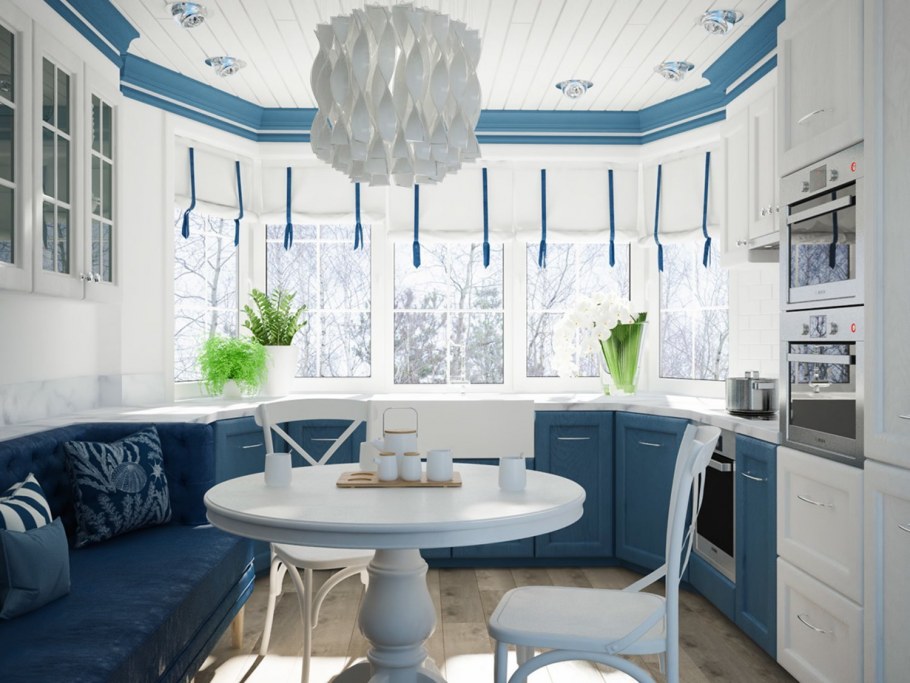 Большая кухня со столовой