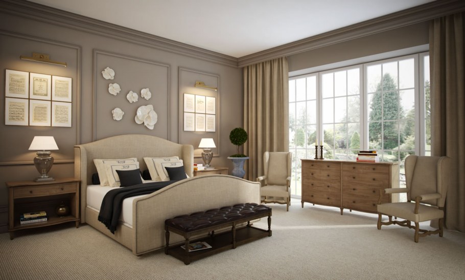 Интерьер спальни в американском стиле