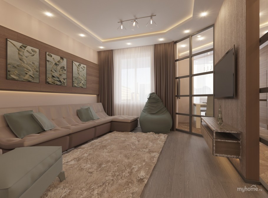 Дизайнерский проект 2х комнатной квартиры