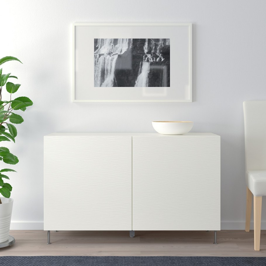 БЕСТО комб для хран с дверц/ящ, Лаппвикен белый120x40x74 см