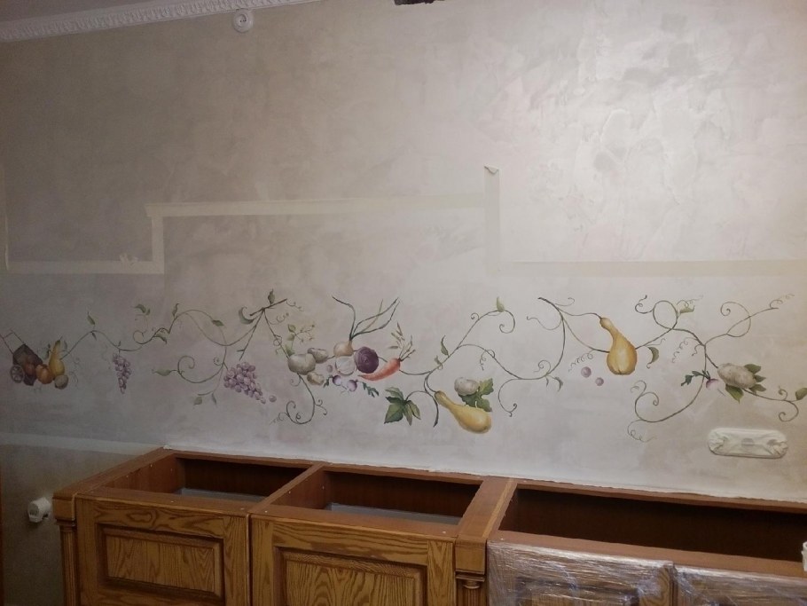 Кухонный фартук расписанный