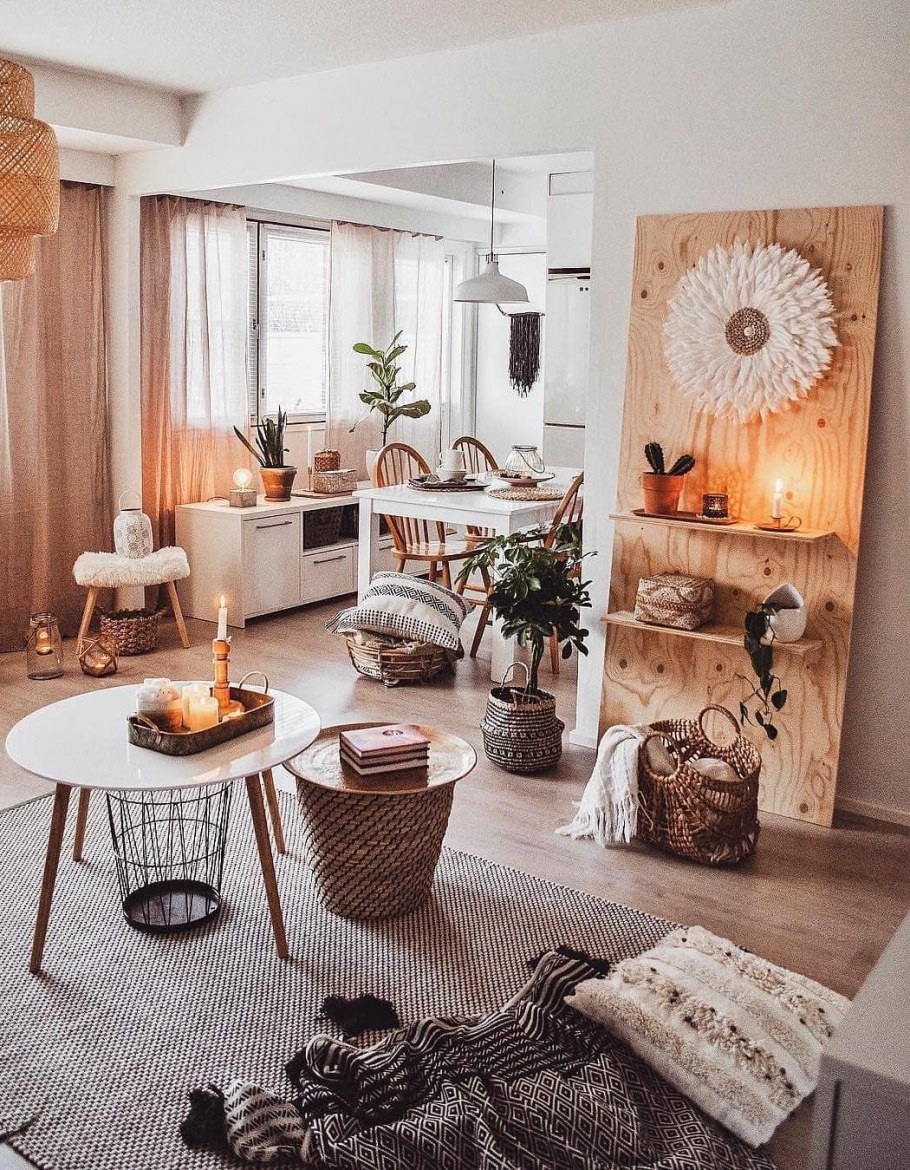 Кухня-гостиная в стиле бохо