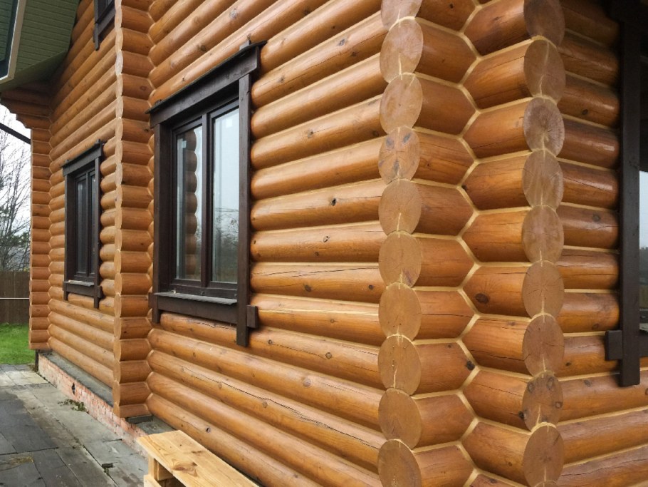 Отделка бревна снаружи