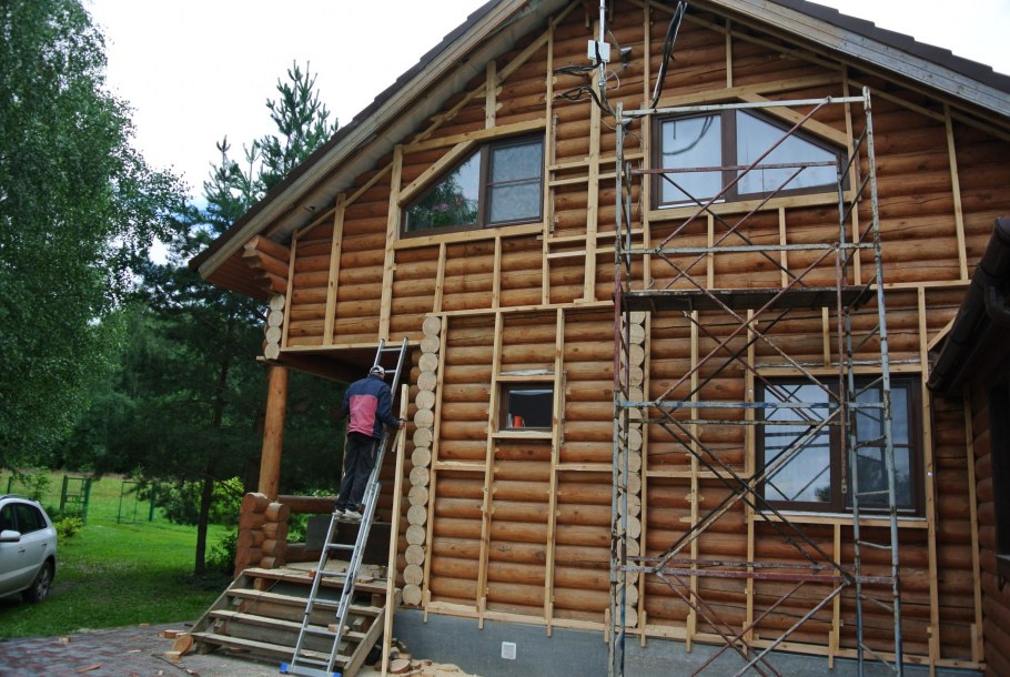 Обшивка сруба снаружи