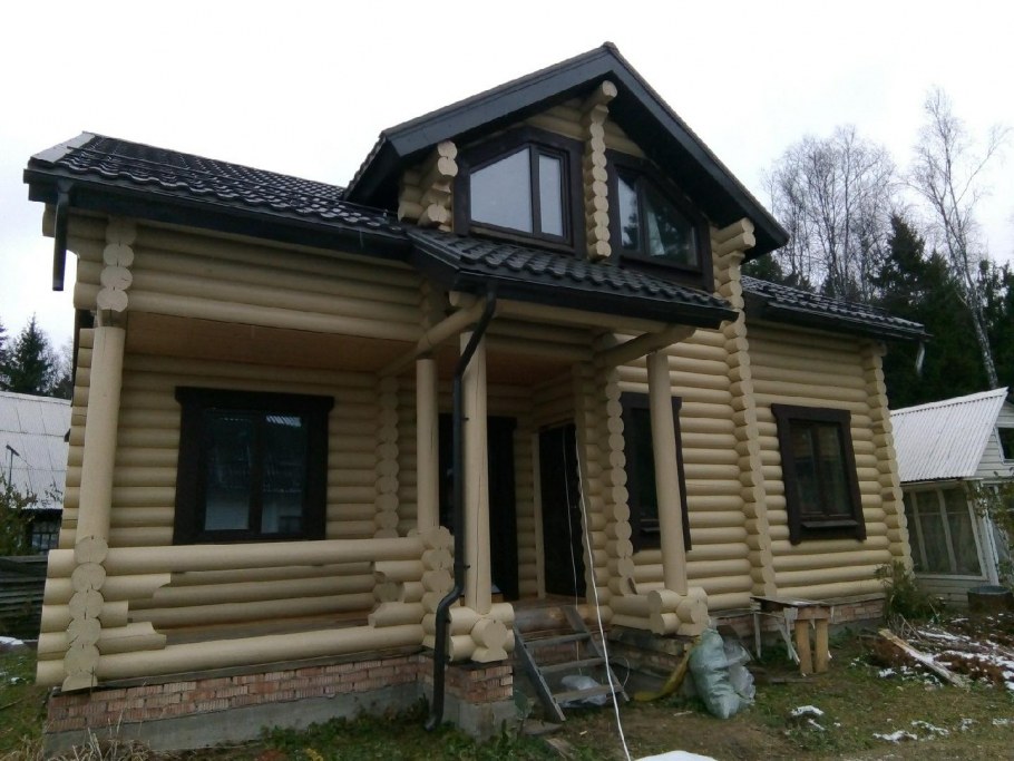 Цвет домов из бревна снаружи