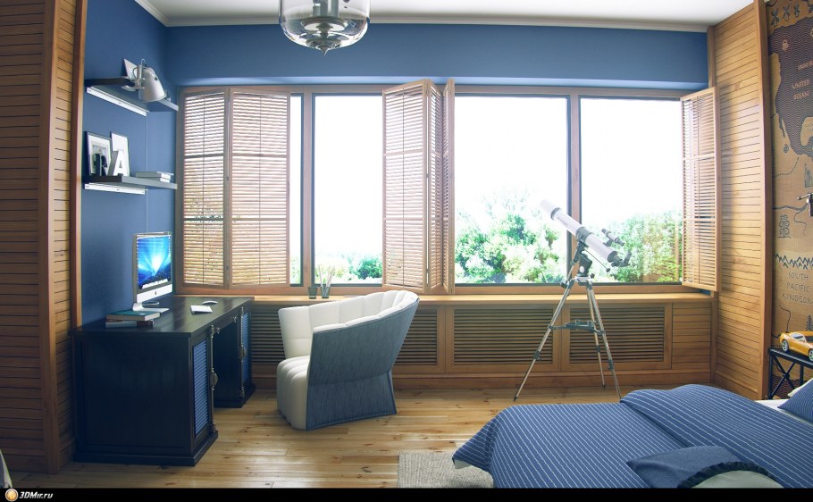 Современная небольшая комната для подростка девочки