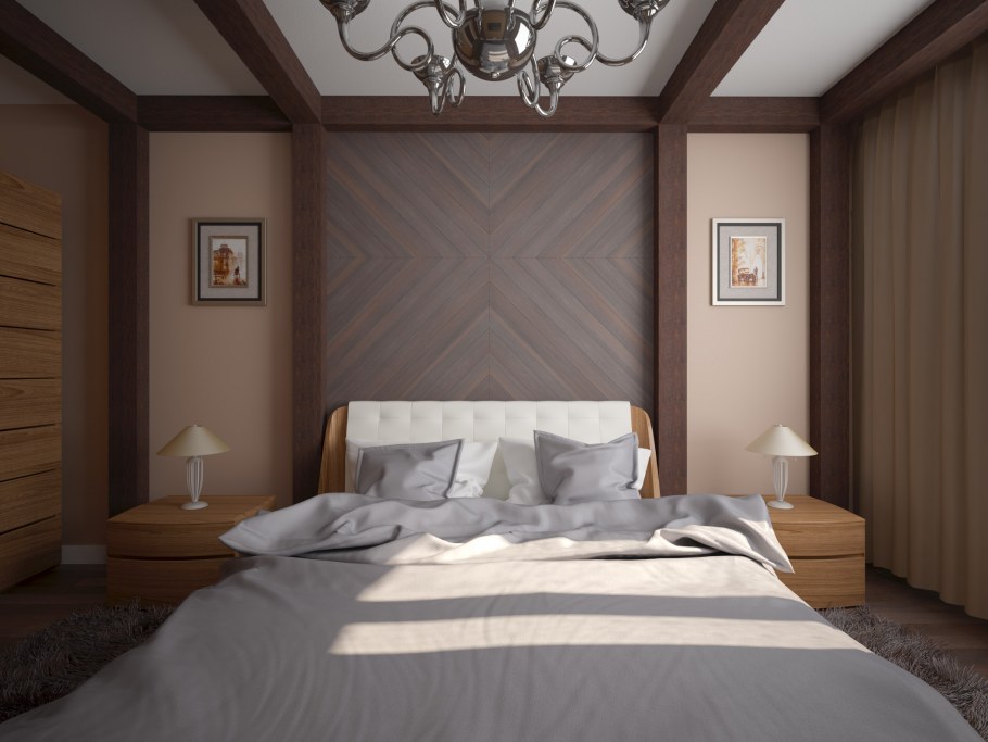 Светильники над кроватью в спальне