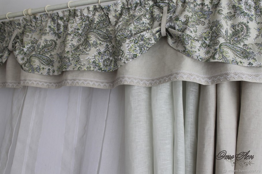 Шторы с кружевом в стиле Кантри