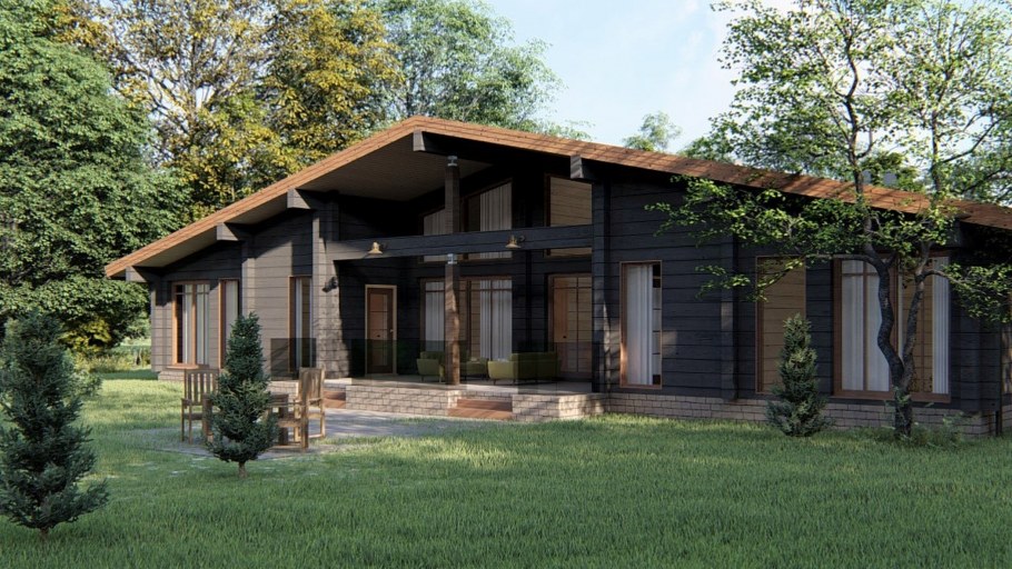 Дом из клееного бруса 1 этажный Kontio