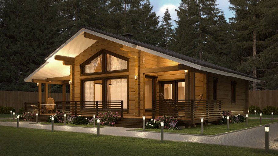 Дом из клееного бруса проект м316