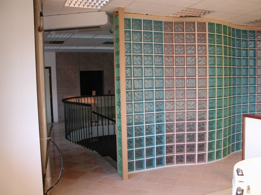 Стеклоблоки в лофте