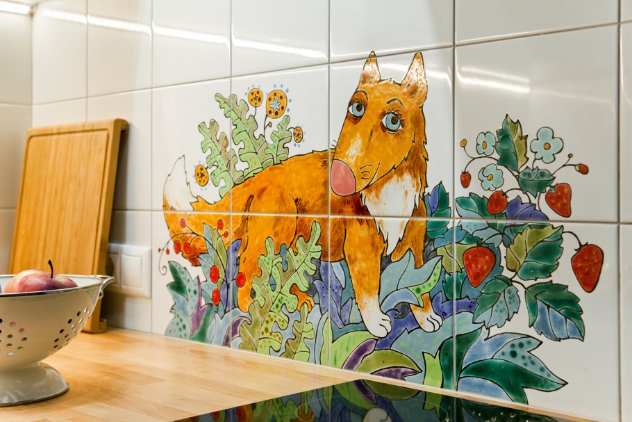 Роспись керамической плитки акриловыми красками