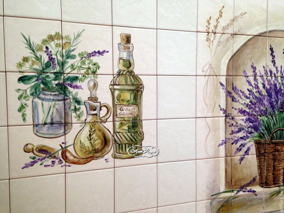 Кафельная плитка в стиле Прованс для кухни