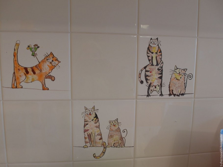 Керамическая плитка с кошками