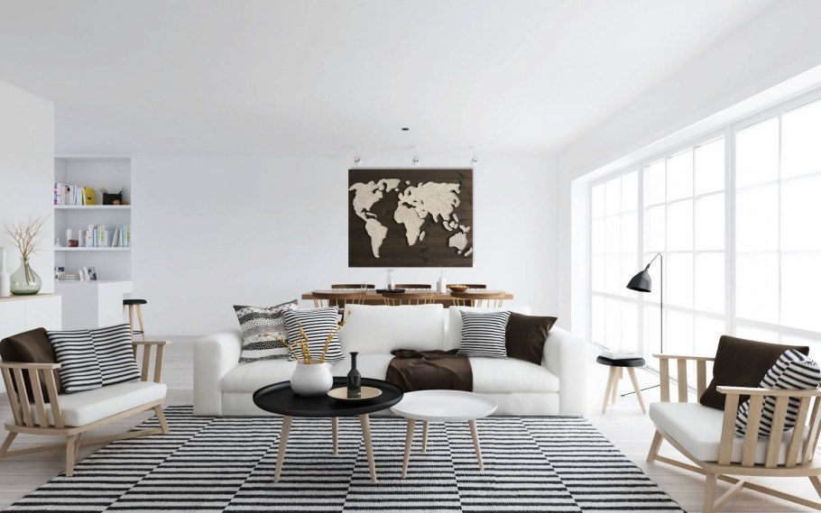 Гостиная в скандинавском современном