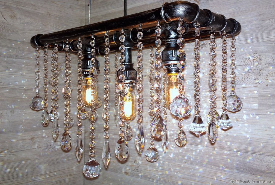 Хрустальная люстра лофт
