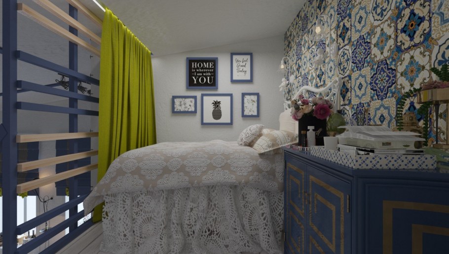 Спальня в Восточно скандинавском стиле