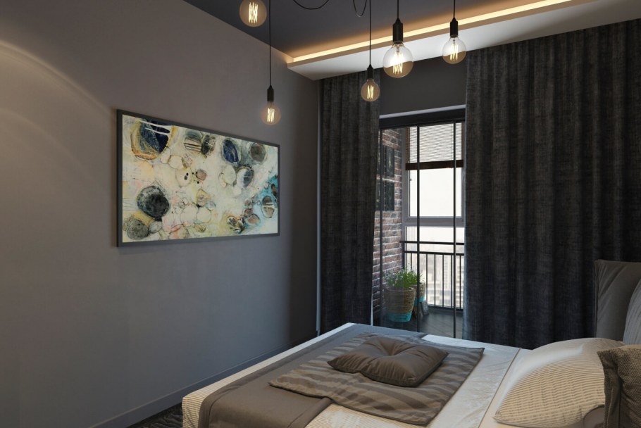 Интерьер «лофт графит» на 40 кв.м