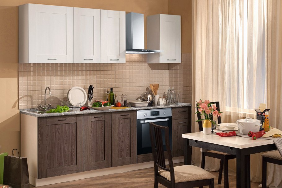 Кухня Амика белый дуб Галифакс в хофф