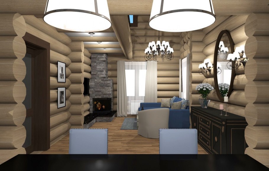 Шторы в деревянном доме