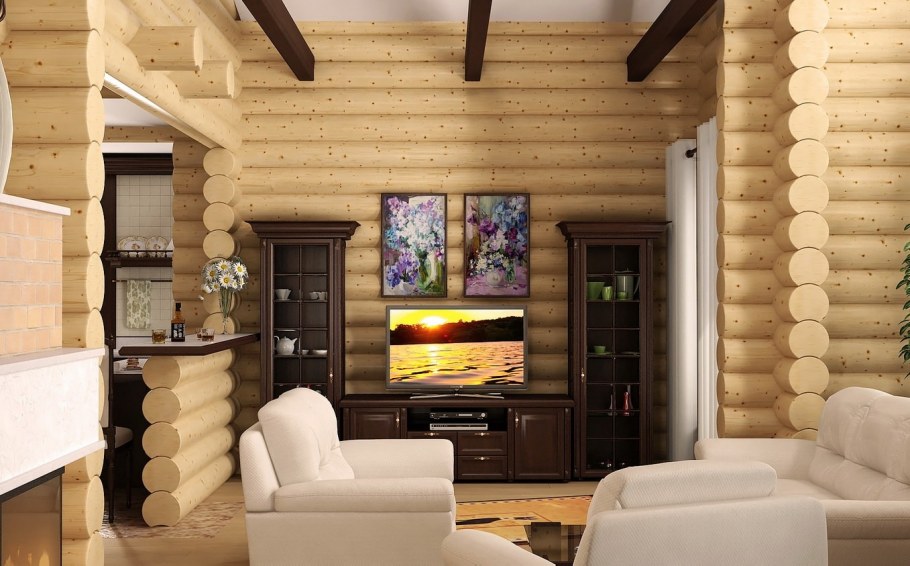 Финский деревянный дом внутри