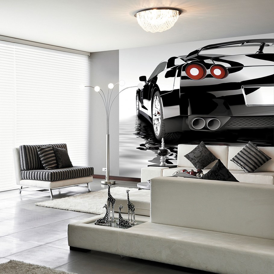 Фотообои машины в интерьере