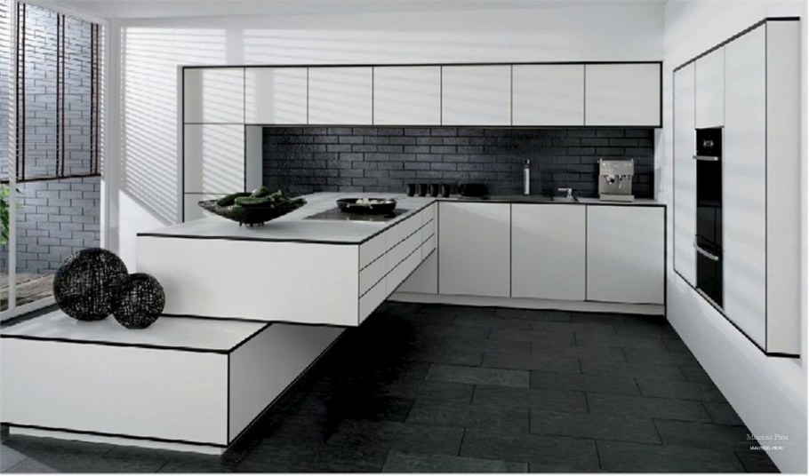 Черно белые немецкие кухни