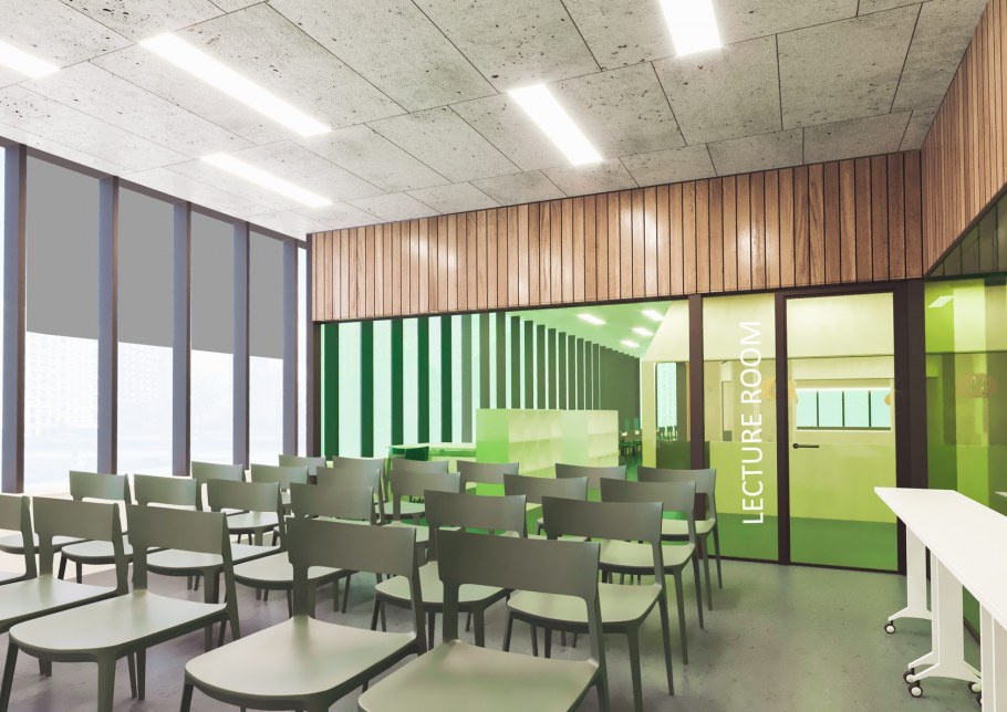 Сочетание цветов в интерьере школы